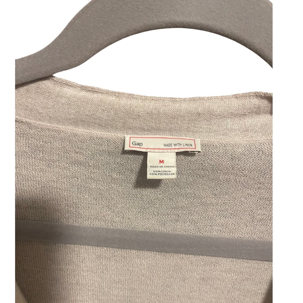 GAP Linen Blend V-Neck Long Cardigan in Clay - Picture 7 of 9